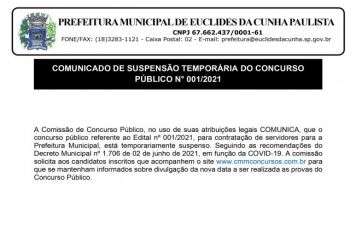 Concurso público para contratação de servidores está temporariamente suspenso